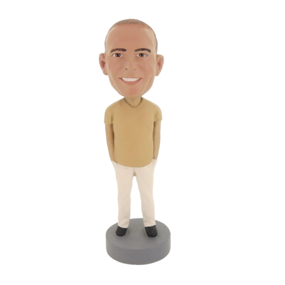 Picture of Custom Bobblehead Doll: Casual Man With Both Hands In Pocket