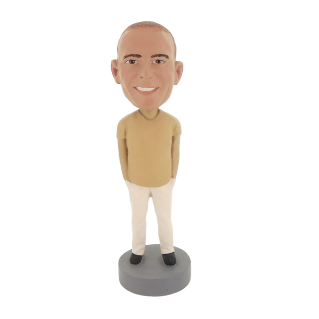 Picture of Custom Bobblehead Doll: Casual Man With Both Hands In Pocket