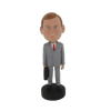 Picture of Custom Bobblehead Doll: Fatter Man In Business Suit With Suitcase