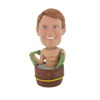 Picture of Custom Bobblehead Doll: Male Taking Bath