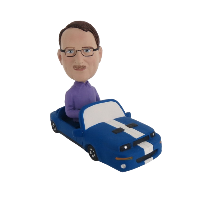 Picture of Custom Bobblehead Doll: Man In Blue Car