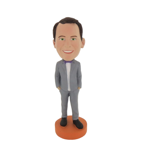 Picture of Custom Bobblehead Doll: Man In Gray Suit