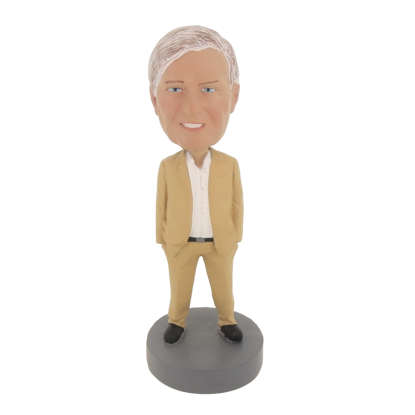 Picture of Custom Bobblehead Doll: Man In Pure Beige Suit