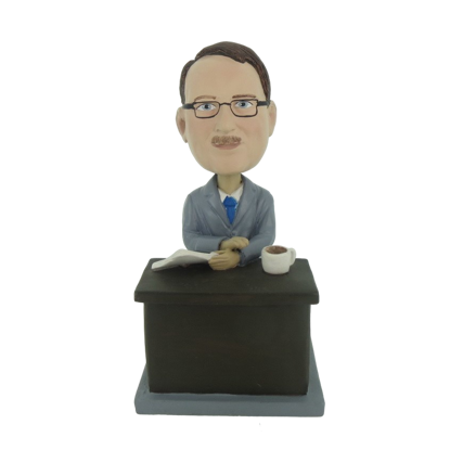 Picture of Custom Bobblehead Doll: Man Sitting And Reading