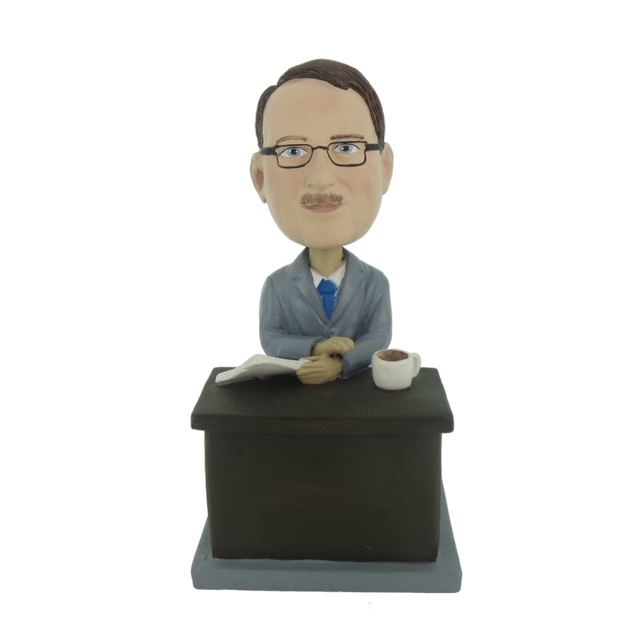 Picture of Custom Bobblehead Doll: Man Sitting And Reading