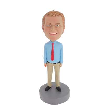 Picture of Custom Bobblehead Doll: Man With Blue Shirt And Red Tie