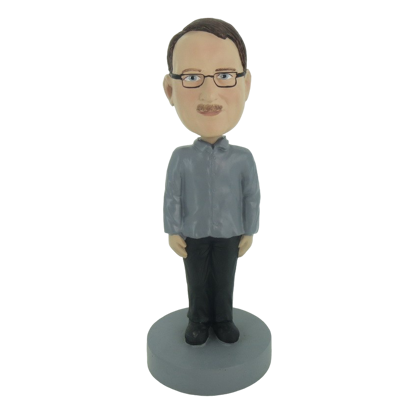 Picture of Custom Bobblehead Doll: Man With Glass Stand Still