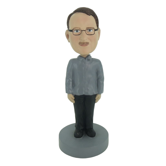 Picture of Custom Bobblehead Doll: Man With Glass Stand Still