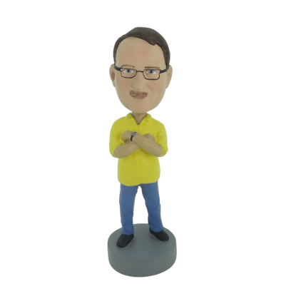 Picture of Custom Bobblehead Doll: Man With Hands On His Chest