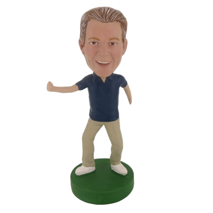 Picture of Custom Bobblehead Doll: Casual Man Happily Excercising