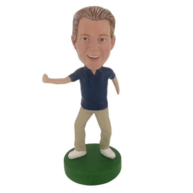 Picture of Custom Bobblehead Doll: Casual Man Happily Excercising