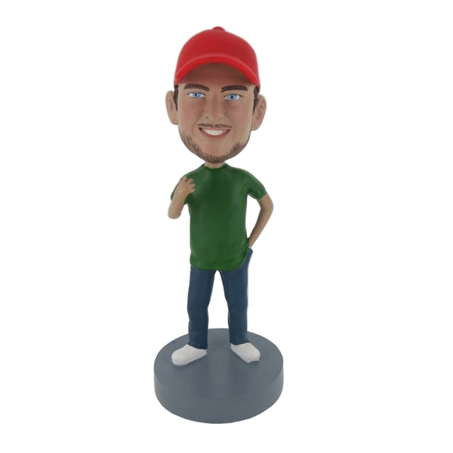 Picture of Custom Bobblehead Doll: Casual Man In Red Hat