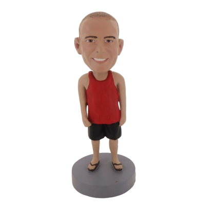 Picture of Custom Bobblehead Doll: Casual Man In Red Shirt