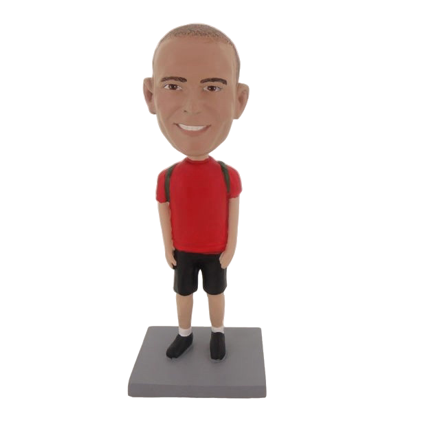 Picture of Custom Bobblehead Doll: Casual Boy With School Bag