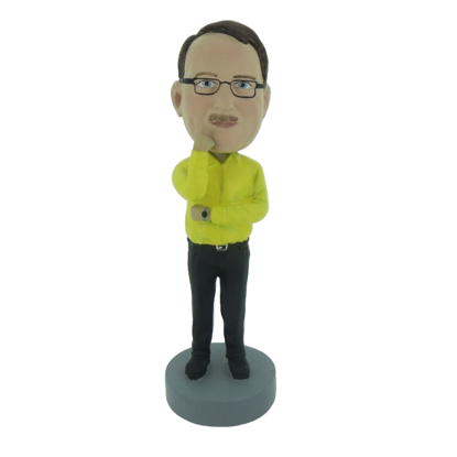 Picture of Custom Bobblehead Doll: Business Man In Thinking Style