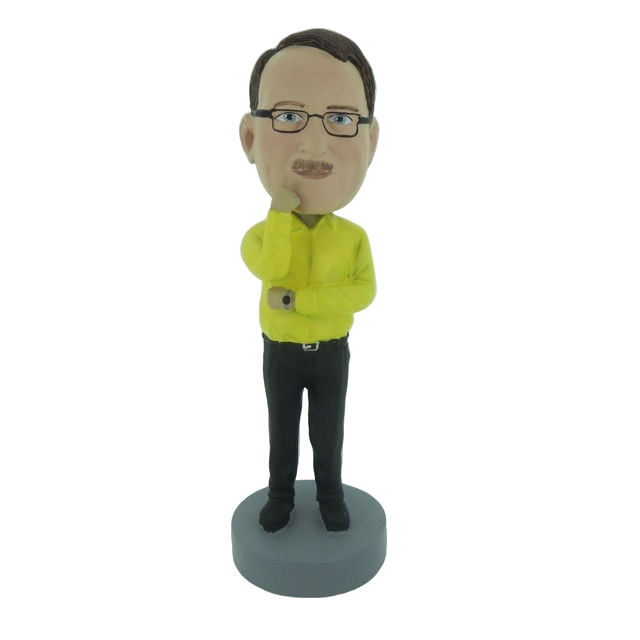 Picture of Custom Bobblehead Doll: Business Man In Thinking Style