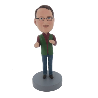 Picture of Custom Bobblehead Doll: Casual Man Wearing Glass