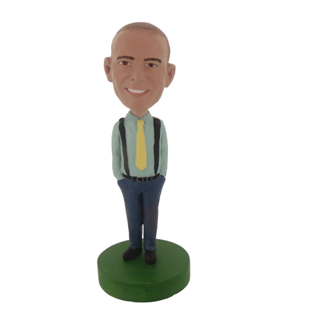 Picture of Custom Bobblehead Doll: Casual Man With A Yellow Tie