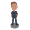 Picture of Custom Bobblehead Doll: Casual Man With Glass On The Collar