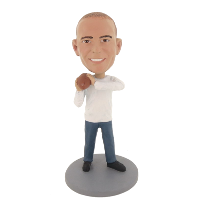 Picture of Custom Bobblehead Doll: Casual Man With Football