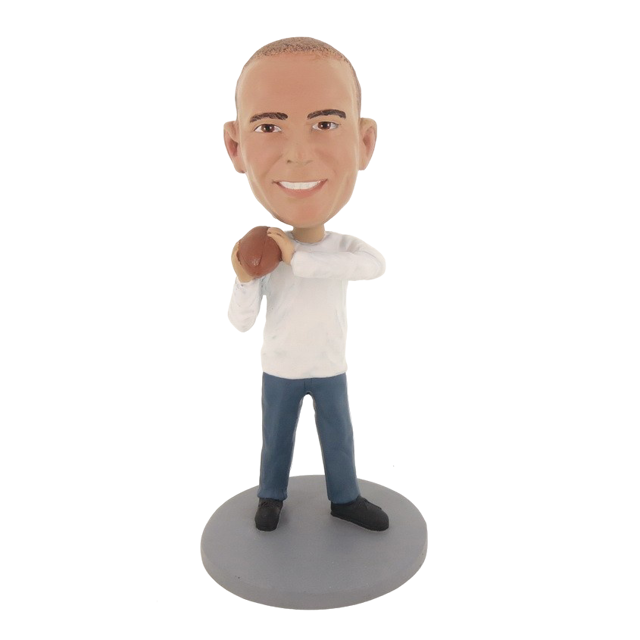 Picture of Custom Bobblehead Doll: Casual Man With Football