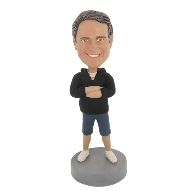 Picture of Custom Bobblehead Doll: Casual Man With Hands On The Chest