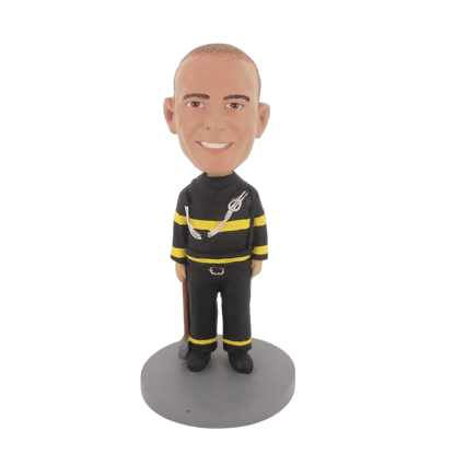 Picture of Custom Bobblehead Doll: Fireman Holding Hammer