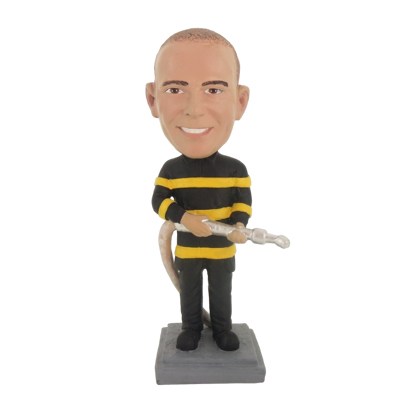 Picture of Custom Bobblehead Doll: Fireman Holding Hydrants