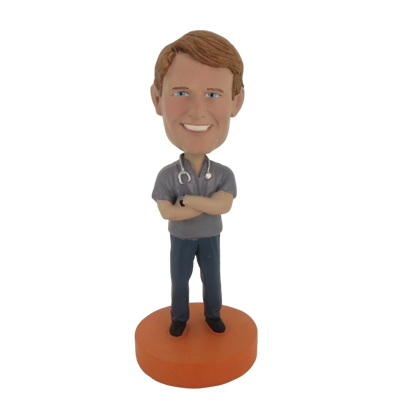 Picture of Custom Bobblehead Doll: Gray Uniform Doctor