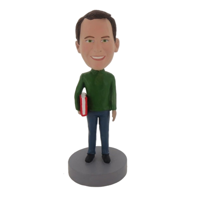 Picture of Custom Bobblehead Doll: Man Holding Big Book