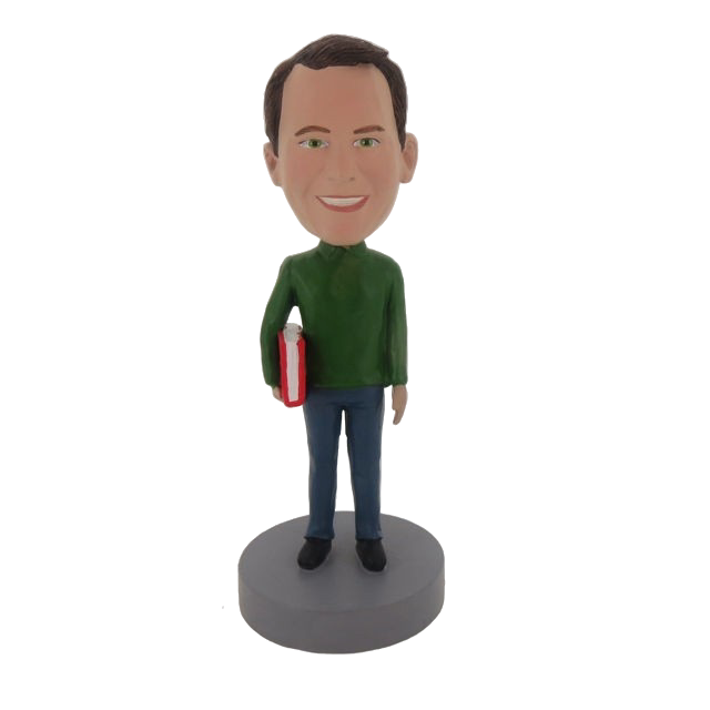 Picture of Custom Bobblehead Doll: Man Holding Big Book
