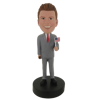 Picture of Custom Bobblehead Doll: Man Holding American Flag