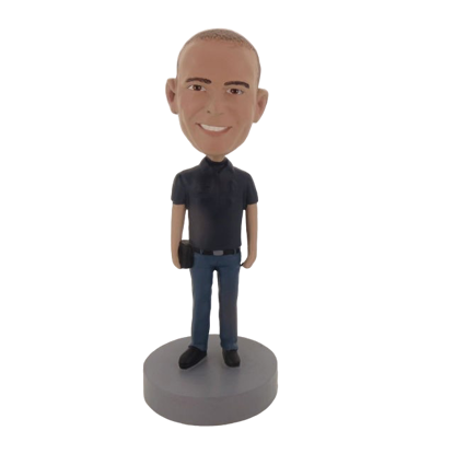 Picture of Custom Bobblehead Doll: Man Holding Black Purse