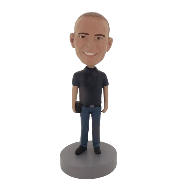 Picture of Custom Bobblehead Doll: Man Holding Black Purse