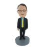 Picture of Custom Bobblehead Doll: Man In Black Suit And Yellow Tie