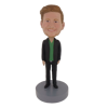 Picture of Custom Bobblehead Doll: Man In Black Jacket With Inner Green TShirt