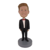 Picture of Custom Bobblehead Doll: Man In Formal Suit With Red Bow