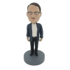 Picture of Custom Bobblehead Doll: Man In Blue With Glass