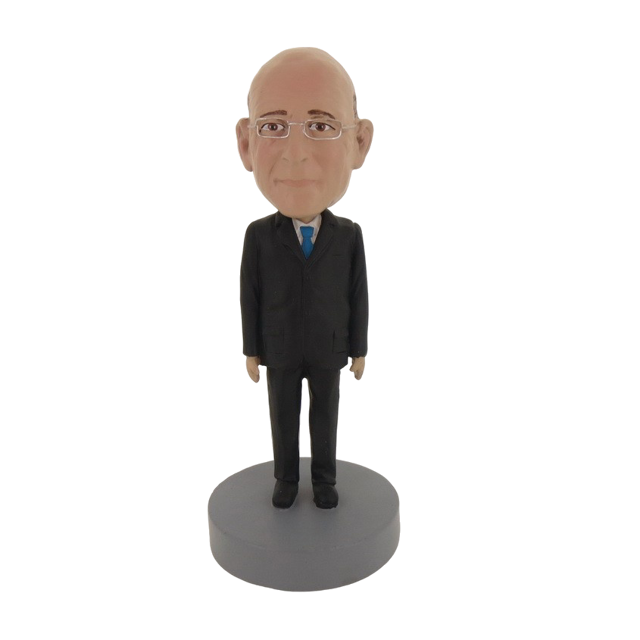 Picture of Custom Bobblehead Doll: Old Business Man In Formal Black Suit