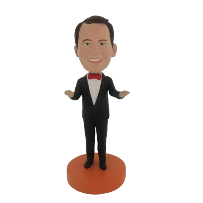 Picture of Custom Bobblehead Doll: Welcoming Man In Black Suit