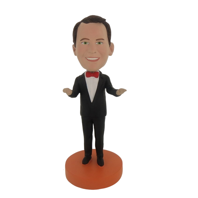 Picture of Custom Bobblehead Doll: Welcoming Man In Black Suit