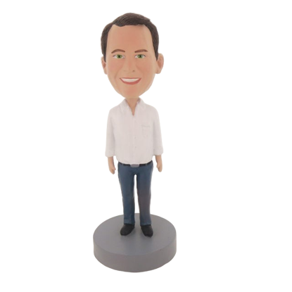 Picture of Custom Bobblehead Doll: Man In White And Blue