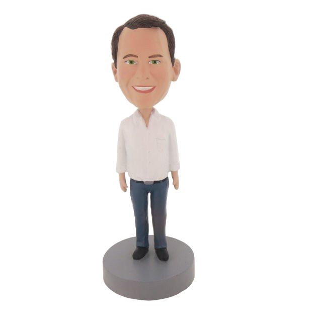 Picture of Custom Bobblehead Doll: Man In White And Blue