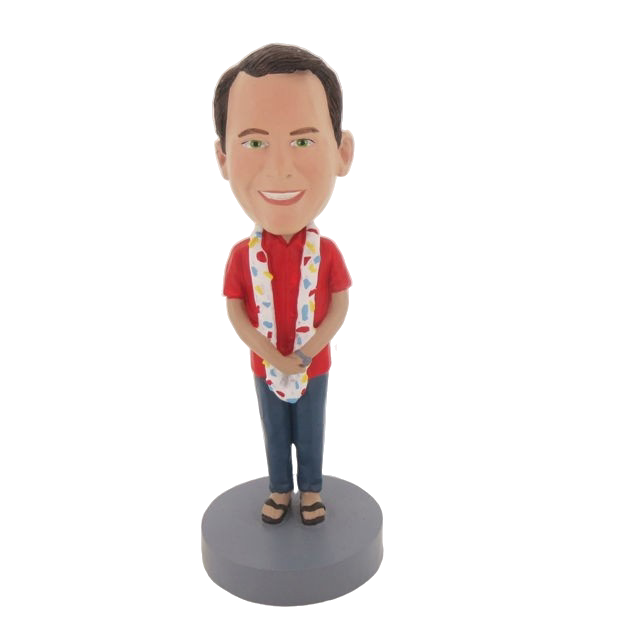 Picture of Custom Bobblehead Doll: Man with Hawaii Lei