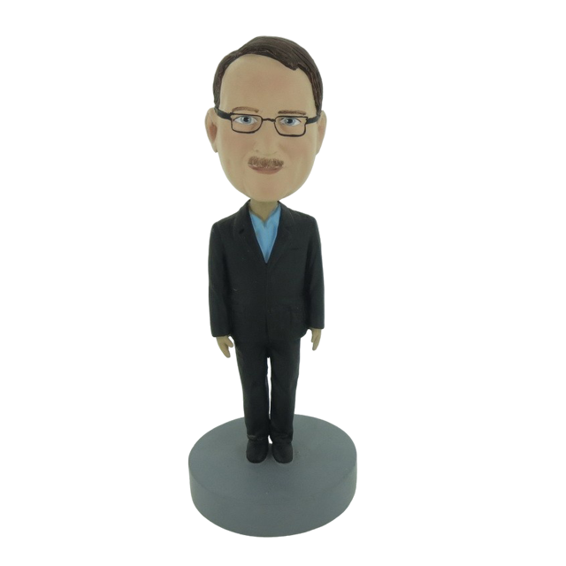 Picture of Custom Bobblehead Doll: Business Man In Black Stand Still