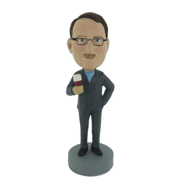 Picture of Custom Bobblehead Doll: Business Man Enjoying Beer