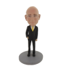 Picture of Custom Bobblehead Doll: Business Man In Black Suit And Yellow Tie