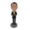 Picture of Custom Bobblehead Doll: Business Man In Nice Suit And Yellow Tie