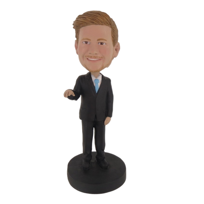 Picture of Custom Bobblehead Doll: Business Man In Pure Black
