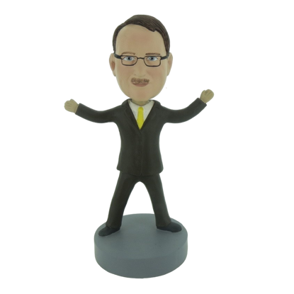 Picture of Custom Bobblehead Doll: Business Man With Yellow Tie Standing Out